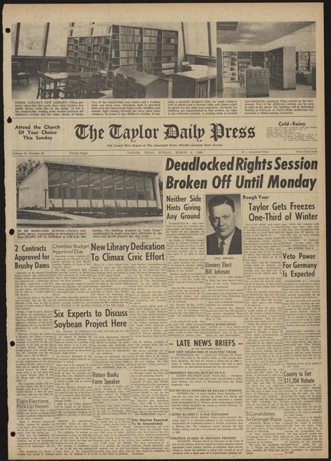 The Taylor Daily Press (Taylor, Tex.), Vol. 47, No. 66, Ed. 1 Sunday ...