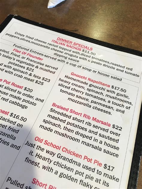 Menu at River Edge Diner restaurant, River Edge