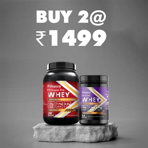 Box of 2 Whey Protein (1+1 Lbs) + 2 Energy Bars & Shaker – Fitspire