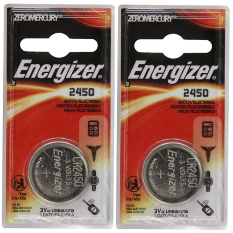 Buy 2 Pack Energizer CR2450 ECR2450 CR 2450 3V Lithium Coin Cell Button ...