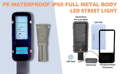 Buy PE 24 Watts BIS Approved LED Street Light Waterproof IP65 PC Body ...