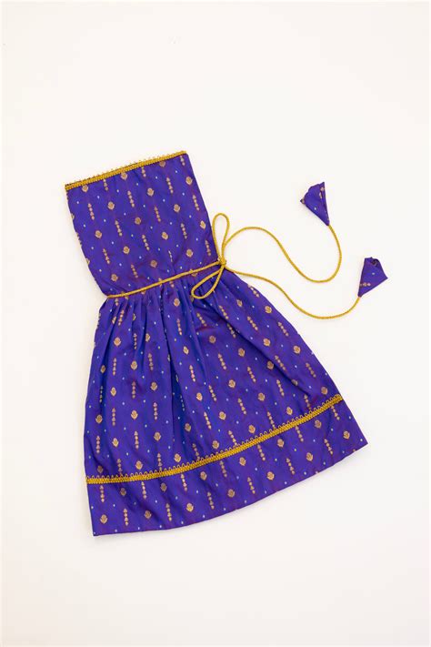Purple brocade silk unisex kunchi with beautiful golden lace for New B ...