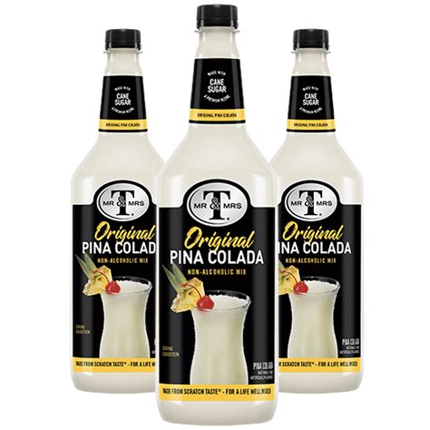 Mr & Mrs Pina Colada Mix, 1L Bottle, 3 Pack – Premium Cocktail Mixer ...