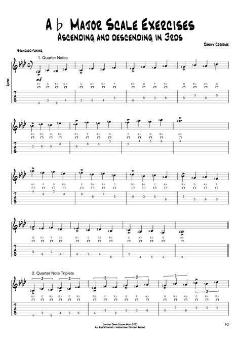 Ab Major Scale Exercises - Ascending and Descending in 3rds by Traditional Sheet Music for ...