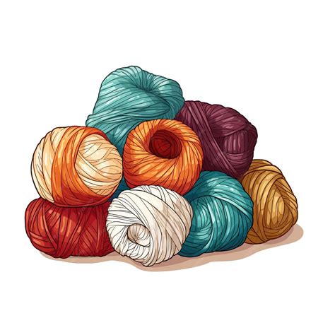 Hand drawn Yarn cartoon vector illustration clipart white background | Premium AI-generated vector