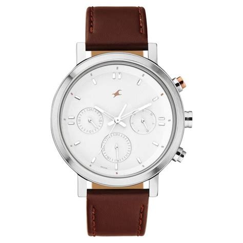 Buy Online Fastrack Tick Tock Quartz Analog White dial Leather Strap ...