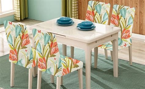 Crudly Elastic Chair Cover Stretchable Washable Dining Chair Cover ...