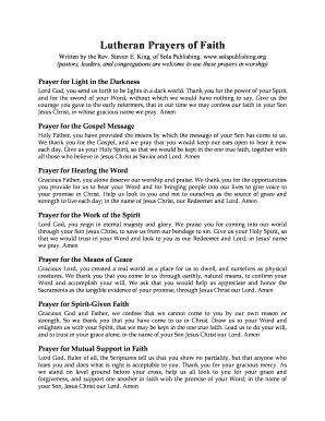 Fillable Online Lutheran Prayers of Faith Fax Email Print - pdfFiller
