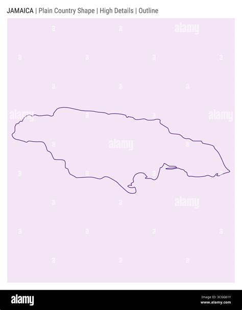 Jamaica plain country map. High details. Outline style. Shape of Jamaica. Vector illustration ...