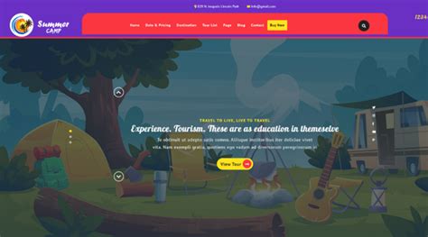 Free Summer Camp WordPress Theme For Making Camping Websites.