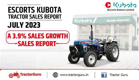 Escorts Kubota Tractor Sales Report July 2023 - A 3.9% Sales Growth