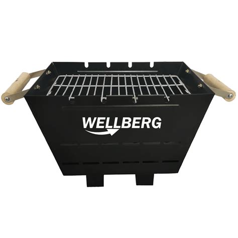 Charcoal Grill Barbecue, Metal Leg with 4 Skewers – WELLBERG