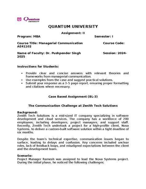 AE41102-AS02 - assignment 2 - QUANTUM UNIVERSITY Assignment: II Program ...