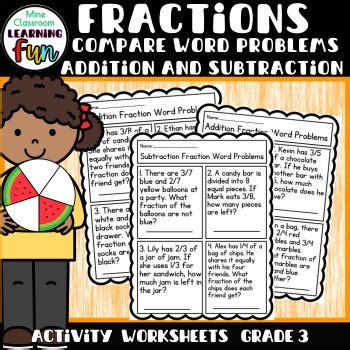 Adding Fractions Word Problems 3rd Grade 的图像结果