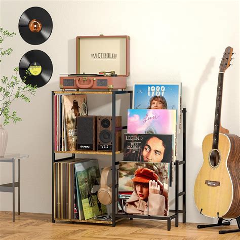 ThreeHio Record Player Stand, Vinyl Record Stand with 4-Tier India | Ubuy