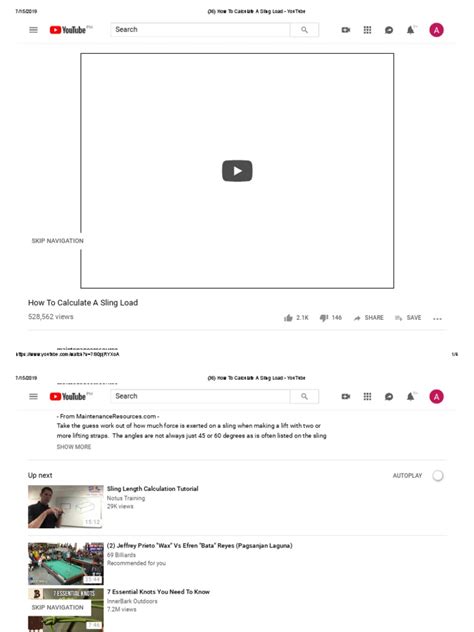 Sling Load Calculation 的图像结果