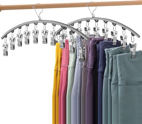 Vastra Legging Organizer for Closet, 2-Pack Metal Pants Hangers with 10 ...