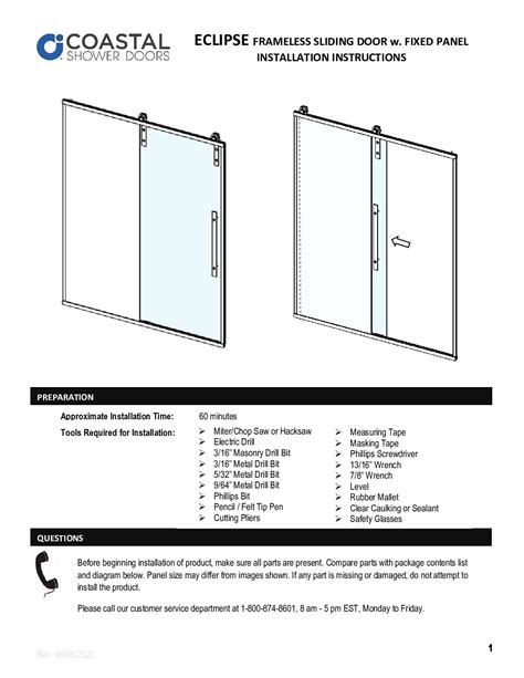 Installation Instructions | Coastal Shower Doors