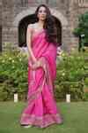 Buy Pink Organza, Silk Gota Patti, Embroidery Scoop Marodi Border Saree ...