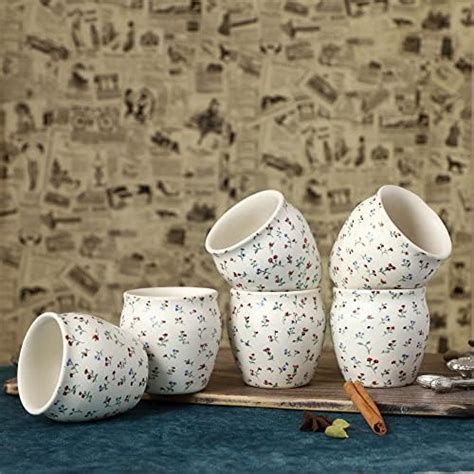 Crock Comforts - Handmade Ceramic Floral Printed Chai Kullar/Kullad ...