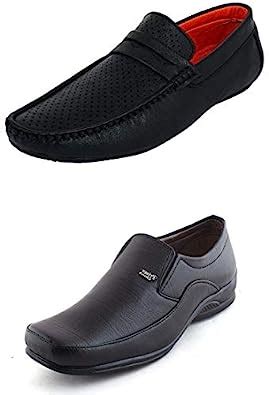 ALESTINO Combo Pack of 2 Loafer+Formal Shoes for Men Best with Office ...