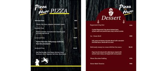 Pizza Restaurant Menu 的图像结果