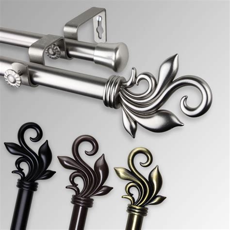 Adalia Steel Double Decorative Curtain Rod Set