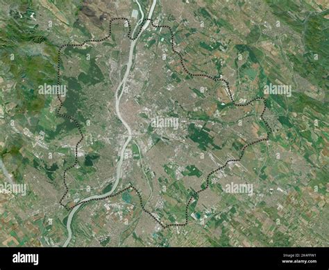 Budapest, capital city of Hungary. High resolution satellite map Stock Photo - Alamy