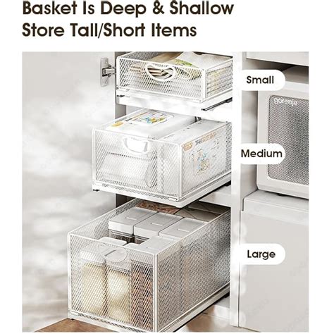 ODOROKU Sliding Cabinet Basket Organizer Drawer Pull Out India | Ubuy