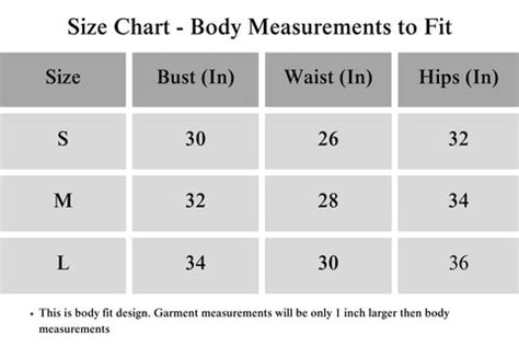 GD1 - Size Chart – mihami.in