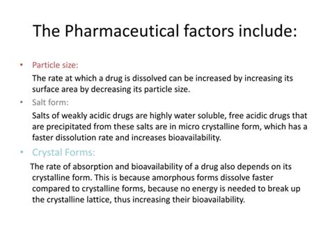 Image result for Bioavailability Factors