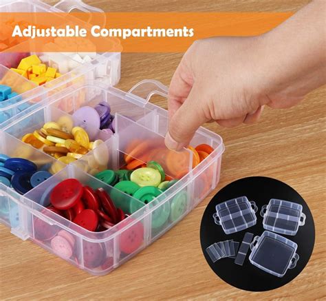 Buy Casewin 3 Tier Stackable Storage Container Box with 18 Compartments ...