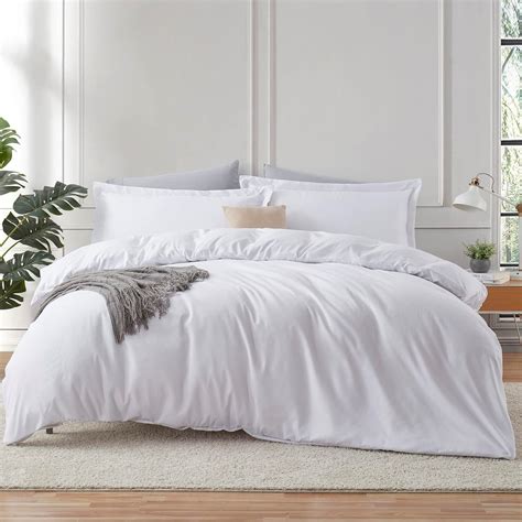Amazon.com: Hearth & Harbor Twin Duvet Cover Set White - Soft Comforter ...