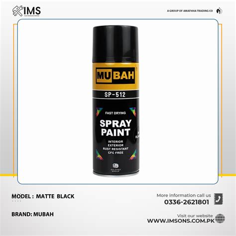 Mubah Spray Paint Matte Black - Imsons - Your Trusted Online Tool Shop ...