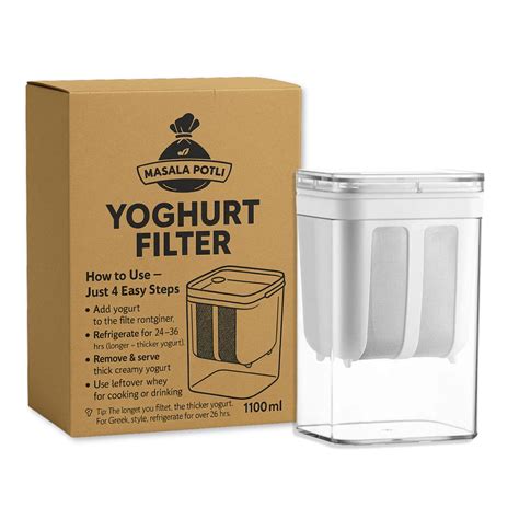 MASALA POTLI Greek Yogurt Strainer 1100ml | BPA-Free Curd Strainer for ...