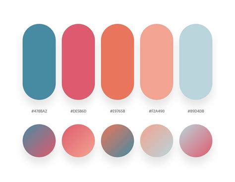 32 Beautiful Color Palettes With Their Corresponding Gradient Palettes