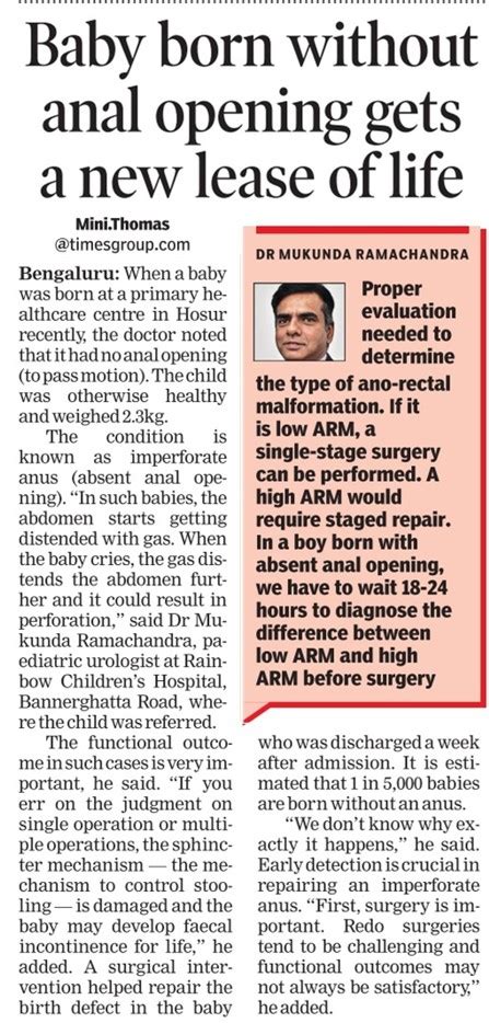 Dr. Mukunda Ramachandra - Best Pediatric Surgeon in Bangalore | Rainbow ...