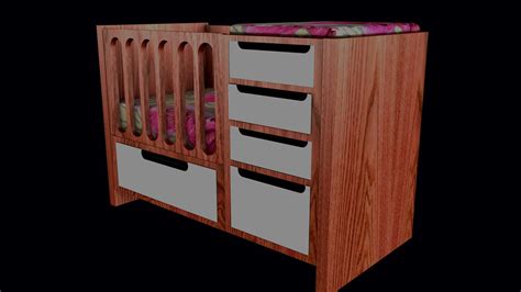 BED FOR BABY KAE | 3D CAD Model Library | GrabCAD
