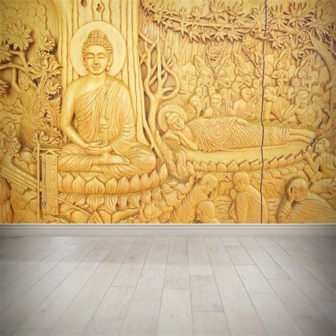 NISH! Buddha Wallpaper | Wall Mural | Wall Sticker for Bedroom, Hall ...