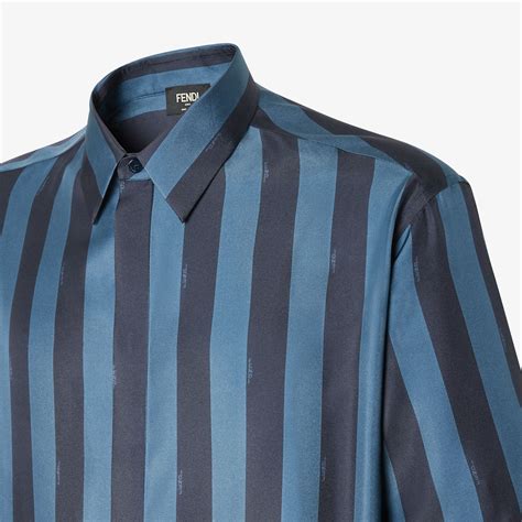 Camisa Seda Azul | Fendi