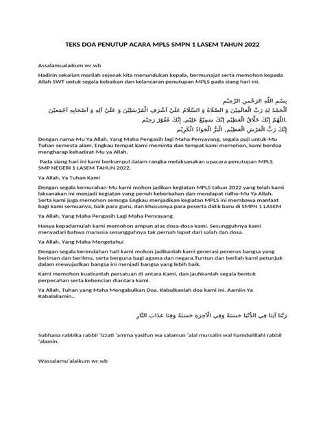 doa penutup kegiatan mpls Android IOS V- 1.24