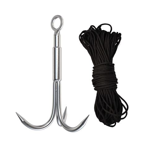 Outdoor Grappling Hooks with Rope, Climbing Claw, Stainless Steel ...