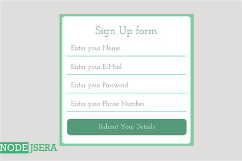 Image result for Sign Up Form Node.js MVC
