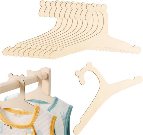 Delsen Pack of 10 Children's Clothes Hangers, Wooden Baby Hangers for ...