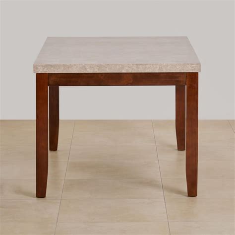 Buy (Refurbished) Oxville Marble Top 6-Seater Dining Table - Brown from ...