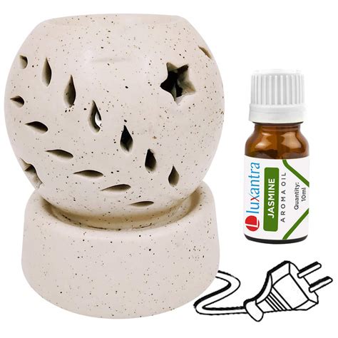 Luxantra Ceramic Electric Aroma Diffuser Night Lamp with Jasmine Aroma ...