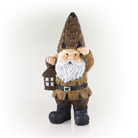 Alpine Corporation 16-in H x 6-in W Brown Gnome Garden Statue YEN578HH ...