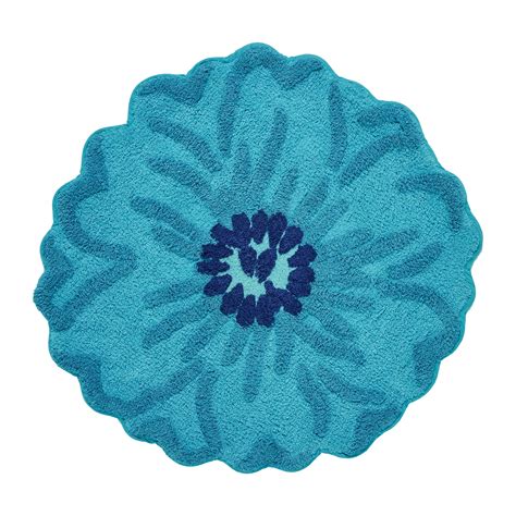 The Pioneer Woman Flower Round Teal Bath Rug, 26" x 26" - Walmart.com