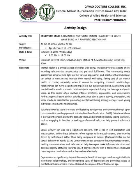 Image result for Activity Program Example