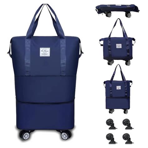 Duffel Trolley Bag with Wheels – Expandable & Foldable Travel Luggage ...